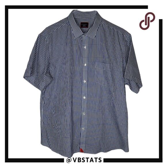 UNTUCKit Shirt Men's XL Blue Check Cappellano Short Sleeve Button Wrinkle Free - Picture 1 of 6